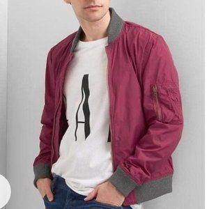 Throwback GAP Utility Puffer Zip Up Jacket Maroon Red